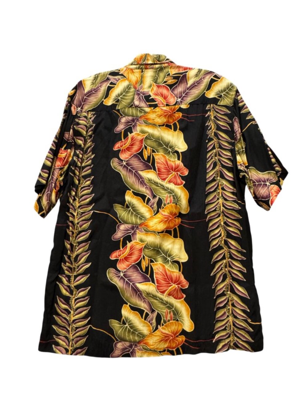 Kamehameha Vintage Hawaiian Men's Shirt M Button-Up Vibrant Tropical Print Black - Picture 4 of 12